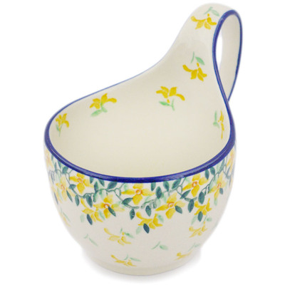 Polish Pottery Bowl with Loop-Handle 16 oz