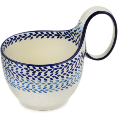 Polish Pottery Bowl with Loop-Handle 16 oz Half And Half