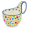 Polish Pottery Bowl with Loop-Handle 16 oz In Love With Love UNIKAT