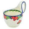 Polish Pottery Bowl with Loop-Handle 16 oz In The Rose Garden