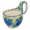 Polish Pottery Bowl with Loop-Handle 16 oz Jovial UNIKAT