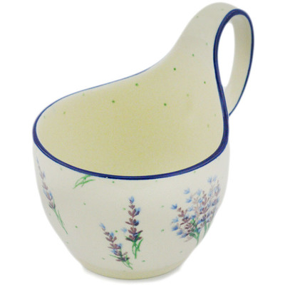 Polish Pottery Bowl with Loop-Handle 16 oz Lavish Lavender
