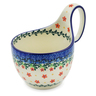 Polish Pottery Bowl with Loop Handle 16 oz Little Flowers
