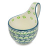 Polish Pottery Bowl with Loop-Handle 16 oz Lush Meadow