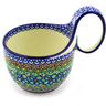 Polish Pottery Bowl with Loop-Handle 16 oz Mardi Gras UNIKAT