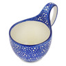 Polish Pottery Bowl with Loop-Handle 16 oz Microscopic UNIKAT