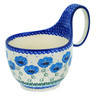 Polish Pottery Bowl with Loop-Handle 16 oz Morning Poppies UNIKAT