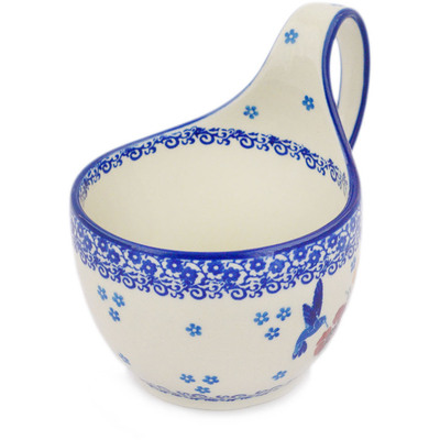 Polish Pottery Bowl with Loop-Handle 16 oz Nifty Nectar