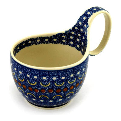 Polish Pottery Bowl with Loop Handle 16 oz Odysseus