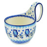 Polish Pottery Bowl with Loop-Handle 16 oz Owl Kingdom UNIKAT