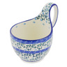 Polish Pottery Bowl with Loop-Handle 16 oz Petite Blue Vine