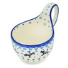 Polish Pottery Bowl with Loop-Handle 16 oz Playing Pups
