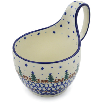 Polish Pottery Bowl with Loop-Handle 16 oz Pocono Pines