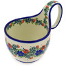 Polish Pottery Bowl with Loop-Handle 16 oz Polish Wreath