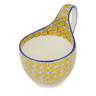 Polish Pottery Bowl with Loop-Handle 16 oz Popcorn Field UNIKAT