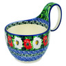 Polish Pottery Bowl with Loop Handle 16 oz Poppy Beauty UNIKAT