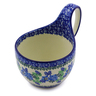 Polish Pottery Bowl with Loop-Handle 16 oz Pretty In Blue