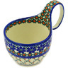 Polish Pottery Bowl with Loop-Handle 16 oz Primrose Trellis
