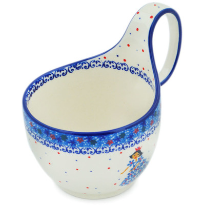 Polish Pottery Bowl with Loop Handle 16 oz Princess Dreams