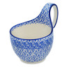 Polish Pottery Bowl with Loop-Handle 16 oz Raindrops UNIKAT
