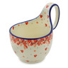 Polish Pottery Bowl with Loop Handle 16 oz Red Currant