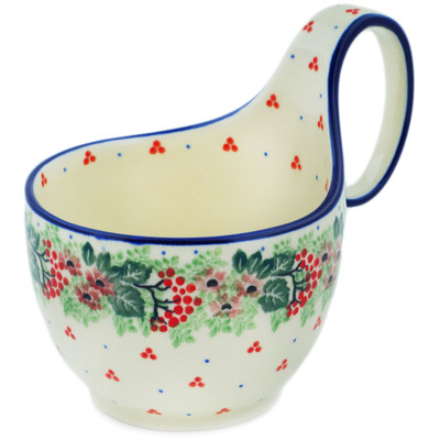 Polish Pottery Bowl with Loop Handle 16 oz Rowan Beauty