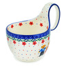 Polish Pottery Bowl with Loop Handle 16 oz Royal Teddy UNIKAT