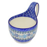 Polish Pottery Bowl with Loop-Handle 16 oz Sevenleaf Creeper