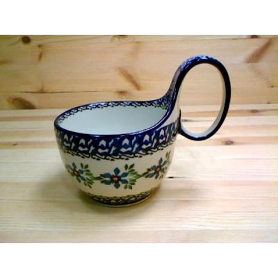 Polish Pottery Bowl with Loop Handle 16 oz Shady Spring