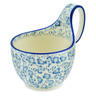 Polish Pottery Bowl with Loop-Handle 16 oz Snow Leopard