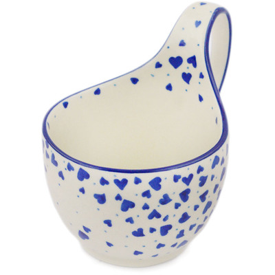 Polish Pottery Bowl with Loop-Handle 16 oz Spreading Love