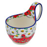 Polish Pottery Bowl with Loop-Handle 16 oz Spring Blossom Harmony UNIKAT