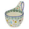 Polish Pottery Bowl with Loop-Handle 16 oz Spring Celebration UNIKAT
