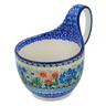 Polish Pottery Bowl with Loop-Handle 16 oz Spring Joy UNIKAT