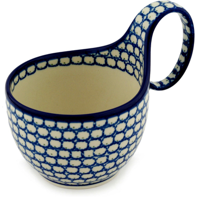 Polish Pottery Bowl with Loop-Handle 16 oz Stepping Stones