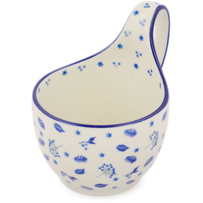 Polish Pottery Bowl with Loop-Handle 16 oz Still Morning
