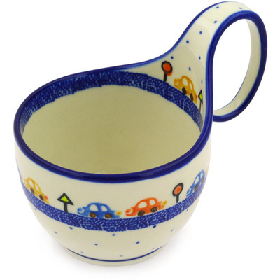 Polish Pottery Bowl with Loop Handle 16 oz Stop N Gotraffic