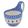 Polish Pottery Bowl with Loop-Handle 16 oz Strawberry Cake