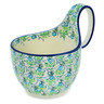 Polish Pottery Bowl with Loop-Handle 16 oz Summer Ivy