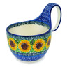 Polish Pottery Bowl with Loop-Handle 16 oz Summer Sunnies UNIKAT