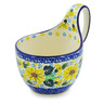 Polish Pottery Bowl with Loop Handle 16 oz Sunflower Surprise UNIKAT