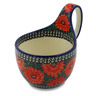 Polish Pottery Bowl with Loop-Handle 16 oz Temptation UNIKAT