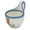 Polish Pottery Bowl with Loop Handle 16 oz Tiger Kingdom