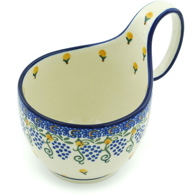 Polish Pottery Bowl with Loop Handle 16 oz Tuscan Dreams