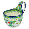 Polish Pottery Bowl with Loop-Handle 16 oz Twinkle Stars UNIKAT