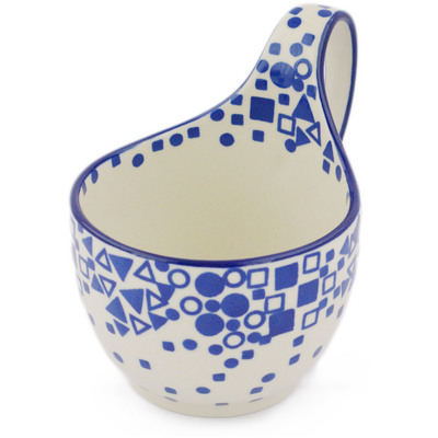 Polish Pottery Bowl with Loop-Handle 16 oz Underwater