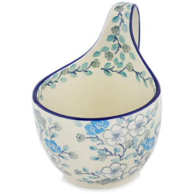 Polish Pottery Bowl with Loop-Handle 16 oz UNIKAT