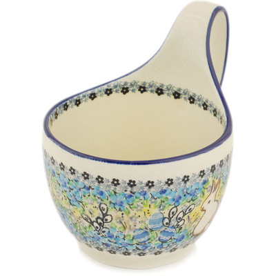 Polish Pottery Bowl with Loop-Handle 16 oz UNIKAT