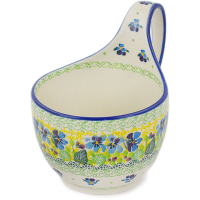 Polish Pottery Bowl with Loop-Handle 16 oz UNIKAT
