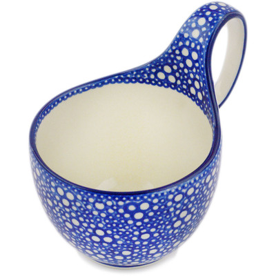 Polish Pottery Bowl with Loop-Handle 16 oz UNIKAT